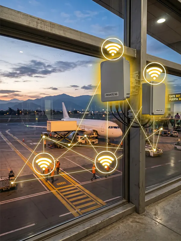 Red privada LTE-5G en aeropuerto